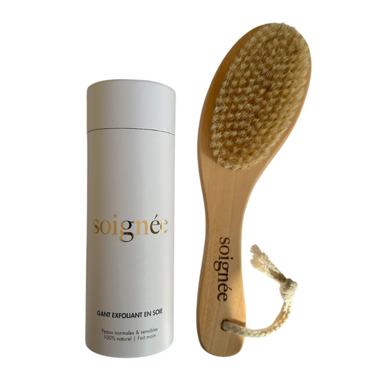 Coffret Glowy Skin - Gant Exfoliant en Soie Corps & Brosse Énergisante